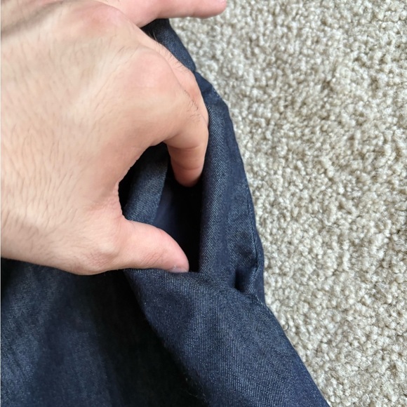 Outback Red Chambray Blue Mini Skirt A Line Size 6 - Picture 6 of 16